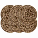 Cumpara ieftin Naproane, 6 buc., maro inchis, 38 cm, iuta, rotund