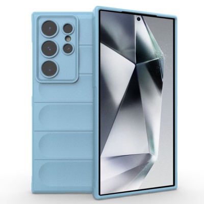 Husa Wave din Silicon compatibila Samsung Galaxy S24 Ultra Anti-Shock, Albastru deschis foto