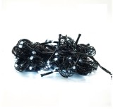 Instalatie de Craciun liniara eMazing, 10 M, din care 1 M cablu priza 220v, 100 LED, 8 jocuri de lumini, controler, fir negru, alb rece