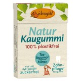 Guma de Mestecat Naturala Birkengold Menta Tea Tree, 20 Drajeuri 28g, Fara Zahar Adaugat, Cu Xilitol