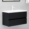 VidaXL Dulap de chiuvetă, negru, 80 x 38,5 x 45 cm, PAL 804747