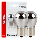 Becuri halogen PY21W 12V 21W BAU15S LumiTec crom portocaliu 2 buc. AMIO-04629