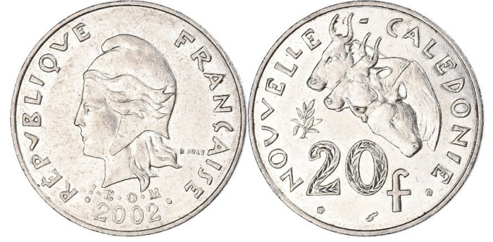 New Caledonia 2002 - 20 francs, UNC