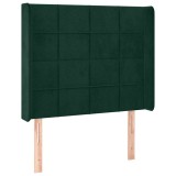 Cumpara ieftin Tablie pat cu aripioare verde inchis 83x16x118/128 cm catifea