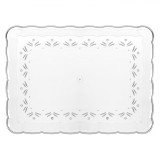 Platou Dreptunghiular, Model Flori, Dimensiuni 33x23cm, Transparent, Plastic, Oem