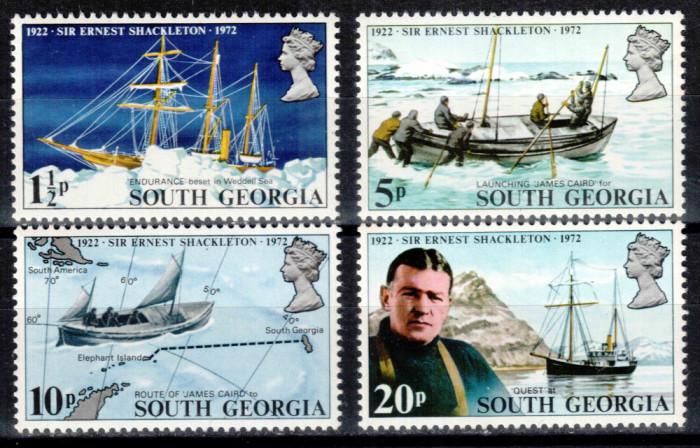 Georgia de Sud 1972, Mi #39-42**, Shackleton navigatie corabii, MNH! Cota 10 &euro;!