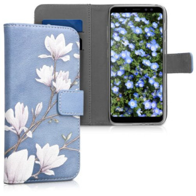 Husa pentru Samsung Galaxy A8 (2018), Piele ecologica, Albastru, 45633.01 foto