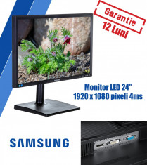 Monitor LED Samsung LS24E65UDW 24 inch 4 ms Black 1920x1080 Grad A foto