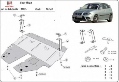 Scut motor metalic Seat Ibiza - Benzina 2002-2017 foto