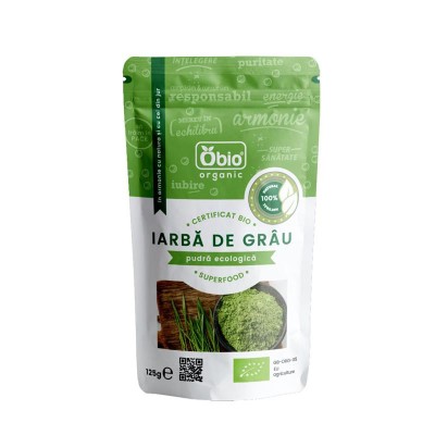 Iarba de Grau Pulbere Raw Bio Obio 125gr foto