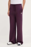 Puma pantaloni de trening din bumbac BETTER CLASSIC culoarea violet, neted, 624235