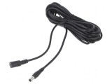 Cablu 2x0,5mm2 DC 5,5/2,1 cu mufă și soclu drept negru