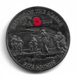 GUERNSEY - 2016 BATTLE OF THE SOMME - Moneda Comemorativa, Australia si Oceania, Cupru-Nichel