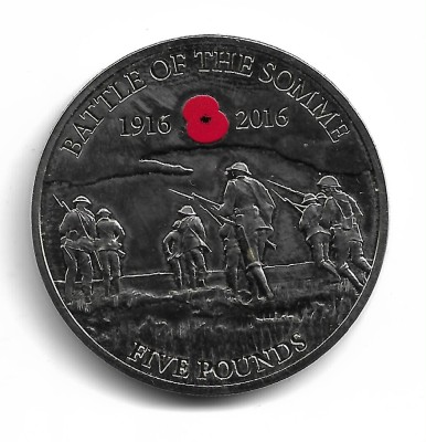 GUERNSEY - 2016 BATTLE OF THE SOMME - Moneda Comemorativa foto