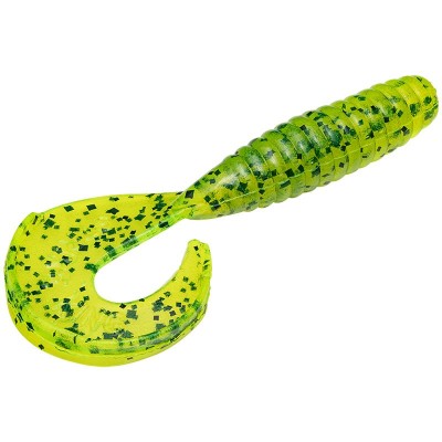Grub Strike King Rage Tail Grub, Chartreuse Pepper, 10cm, 10buc/plic foto