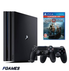 Consola Sony Playstation 4 Pro Ps4 1tb + Doua Controllere + God Of War PlayStation 4, Second-Hand