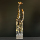 Statuetă mare din lemn &ndash; girafă decorativă 98 cm, Indonezia