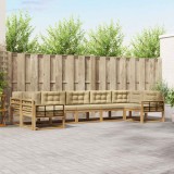 vidaXL Set de canapele de exterior cu pernă 7 pcs Alb și Bej 3386982