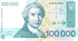 Bancnota Croatia 100.000 Dinara 1993 - P27 UNC ( vezi descriere )