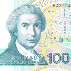 Bancnota Croatia 100.000 Dinara 1993 - P27 UNC