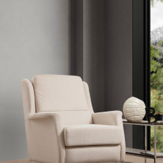 Fotoliu Rotativ Costor Wing Chair, Alb, 100 x 82 x 100 cm