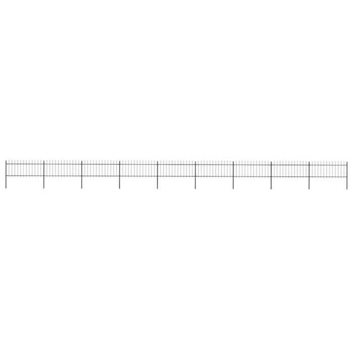 vidaXL Gard de grădină cu v&acirc;rf tip suliță din oțel 1603,5x80 cm, negru 277610