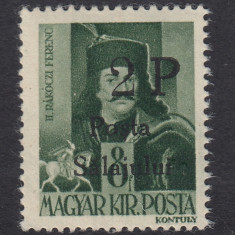 ROMANIA 1945 - POSTA SALAJULUI EMISIUNEA I 2P/8F MNH CERTIFICAT TIRAJ 467 BUC.