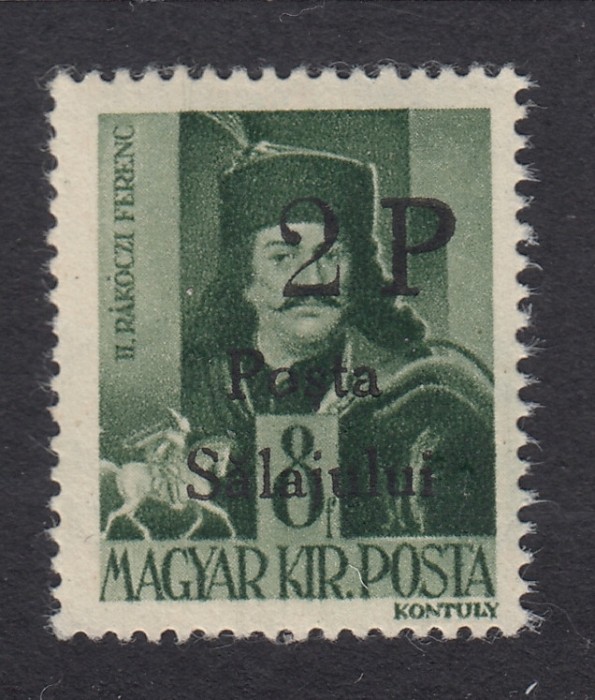 ROMANIA 1945 - POSTA SALAJULUI EMISIUNEA I 2P/8F MNH CERTIFICAT TIRAJ 467 BUC.