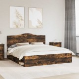 Cumpara ieftin Cadru de pat Stejar fumuriu 180 x 200 cm Lemn de pin masiv