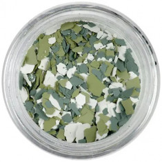 Fulgi de confetti cu o formă nedefinită - alb, verde, gri