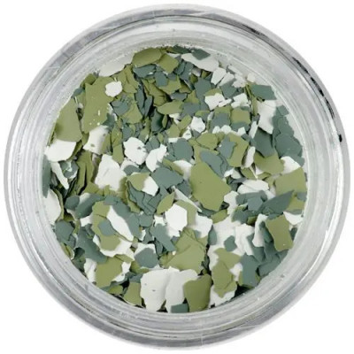 Fulgi de confetti cu o formă nedefinită - alb, verde, gri foto
