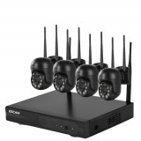 Sistem de securitate wireless NVR, 8 canale + 4IPC, rezoluție HD 3.0MP, Camera IP