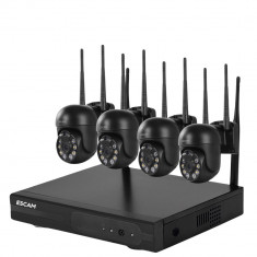 Sistem de securitate wireless NVR, 8 canale + 4IPC, rezoluție HD 3.0MP
