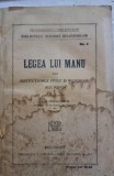 Legea lui Manu sau Institutiunile civile si religioase ale Indiei - traducere de Ion Mihailescu