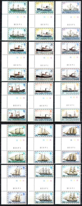 Falkland 1978, Mi #255-269 I**, navigatie, corabii, vapoare, MNH! Cota 96 &euro;!