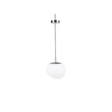 Lampa tip pendul Marchiz, sticla/ metal, argintiu/alb, 130 cm