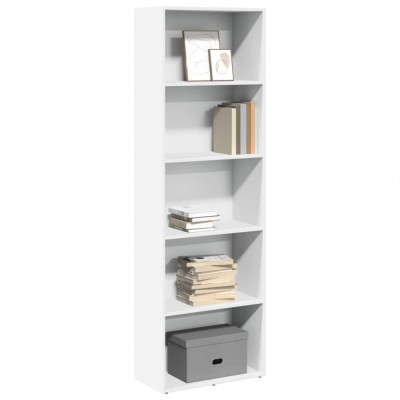 Gossi biblioteca, alb, 60x30x189 cm, lemn prelucrat foto