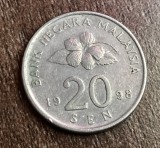 C50 - Moneda foarte veche - Malaezia - 20 sen - 1998