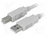 Cablu USB A mufa, USB B mufa, USB 2.0, lungime 1.8m, gri, BQ CABLE - CAB-USBAB/1.8
