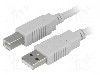 Cablu USB A mufa, USB B mufa, USB 2.0, lungime 3m, gri, BQ CABLE - CAB-USBAB/3