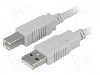 Cablu USB A mufa, USB B mufa, USB 2.0, lungime 1.8m, gri, BQ CABLE - CAB-USBAB/1.8 foto