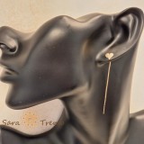 Cercei Heartline , 6 cm placati aur 18K Brazilia