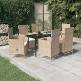 vidaXL Set de mobilier pentru grădină cu perne, 7 piese, bej
