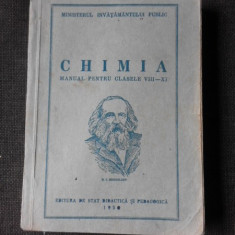 Chimia, manual pentru clasele VIII-XI, 1955