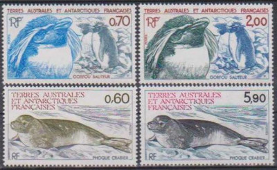 Teritoriul Antarctic Francez (posta) - 1984 - Fauna - gorfou+foca foto