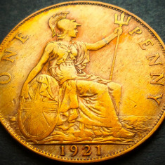 Moneda istorica 1 PENNY - MAREA BRITANICA / ANGLIA, anul 1921 * cod 3214