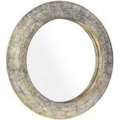 Oglinda Atena, metal, auriu, diametru 76 cm foto
