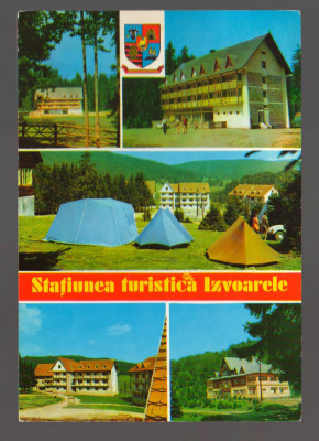 CPIB 20741 CARTE POSTALA - STATIUNEA TURISTICA IZVOARELE, STEMA, MOZAIC, NECIRC foto