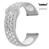 Curea silicon compatibila Samsung Galaxy Watch8 44mm, Alb/Gri