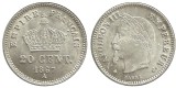 y537 FRANTA MONEDA 20 CENT 1867A ARGINT NECIRCULATA UNC CU LUCIU